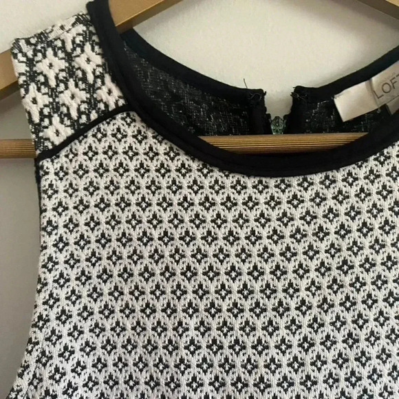 Ann Taylor LOFT Black and White Fit and Flare Dress - Picture 6 of 15